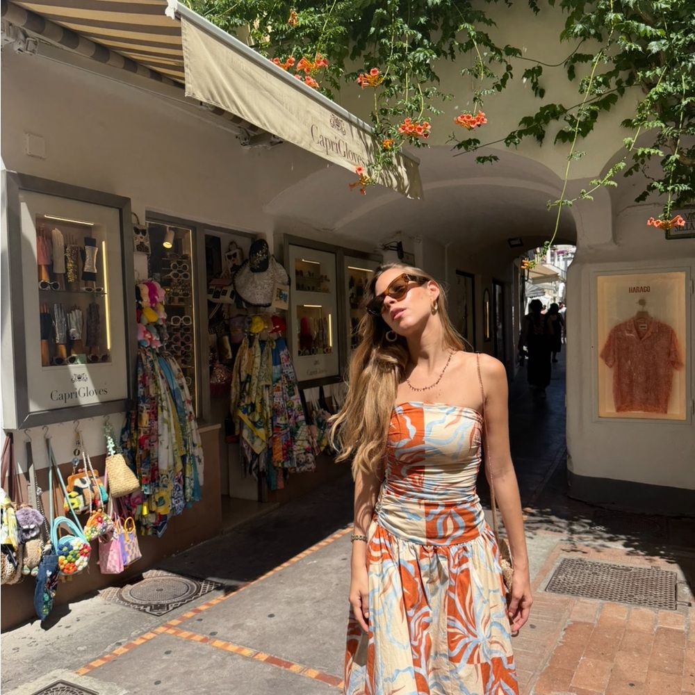 Peppermayo Orange and White Maxi Dress - Picture 4 of 6